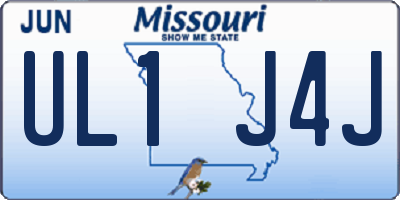 MO license plate UL1J4J