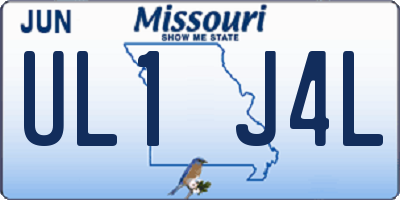 MO license plate UL1J4L