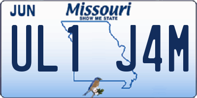 MO license plate UL1J4M