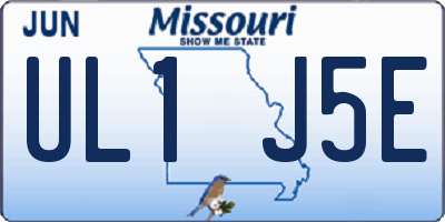 MO license plate UL1J5E