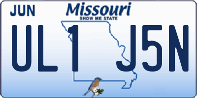 MO license plate UL1J5N