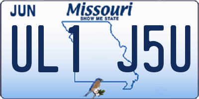 MO license plate UL1J5U