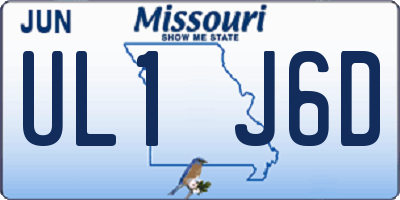 MO license plate UL1J6D