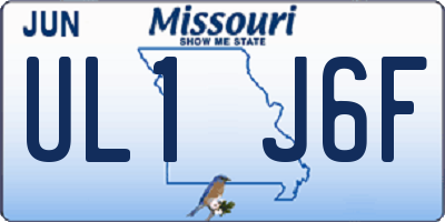 MO license plate UL1J6F