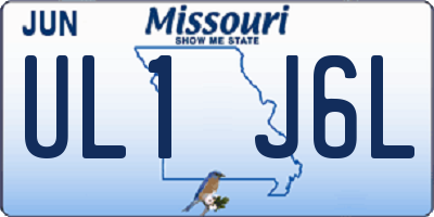 MO license plate UL1J6L