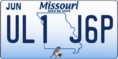 MO license plate UL1J6P