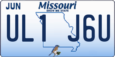 MO license plate UL1J6U