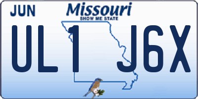 MO license plate UL1J6X
