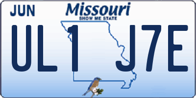 MO license plate UL1J7E