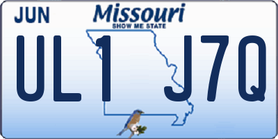 MO license plate UL1J7Q