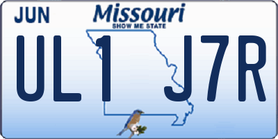 MO license plate UL1J7R