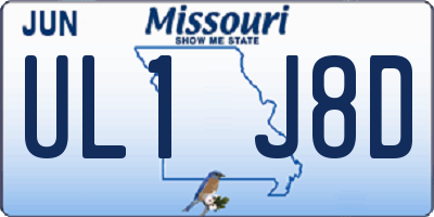 MO license plate UL1J8D