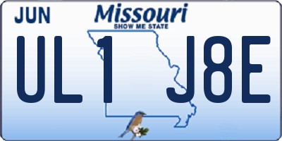 MO license plate UL1J8E