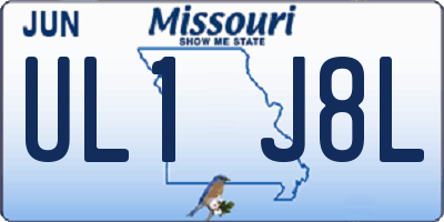 MO license plate UL1J8L