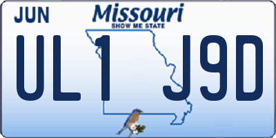 MO license plate UL1J9D