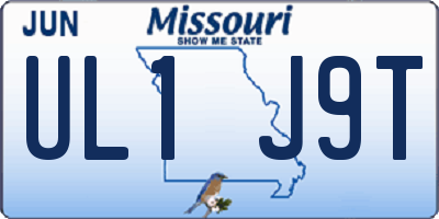 MO license plate UL1J9T