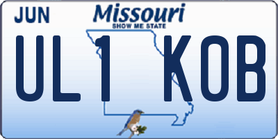 MO license plate UL1K0B
