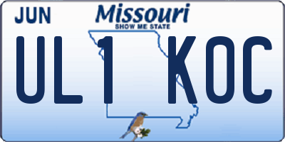 MO license plate UL1K0C