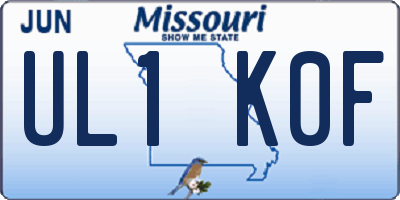 MO license plate UL1K0F