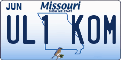 MO license plate UL1K0M