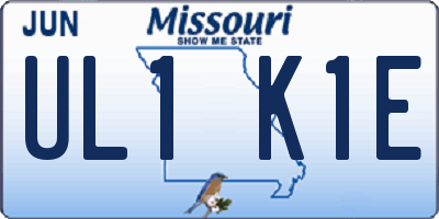MO license plate UL1K1E