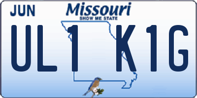 MO license plate UL1K1G