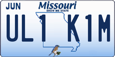MO license plate UL1K1M