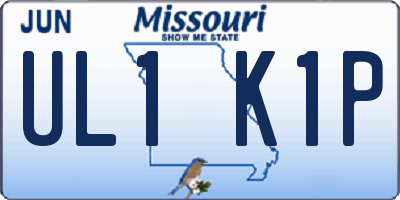 MO license plate UL1K1P