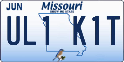MO license plate UL1K1T