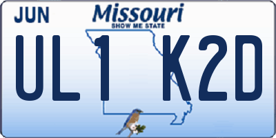 MO license plate UL1K2D