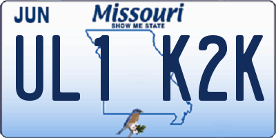 MO license plate UL1K2K