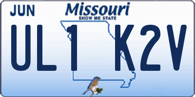 MO license plate UL1K2V