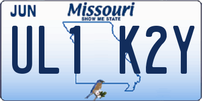 MO license plate UL1K2Y