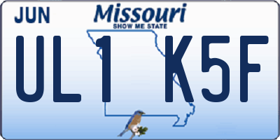 MO license plate UL1K5F