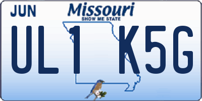 MO license plate UL1K5G