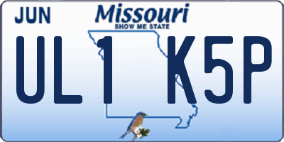 MO license plate UL1K5P