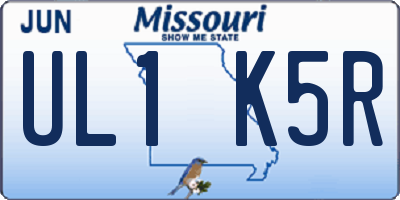 MO license plate UL1K5R