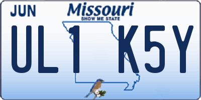 MO license plate UL1K5Y