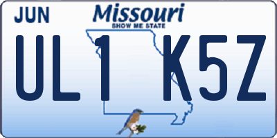 MO license plate UL1K5Z