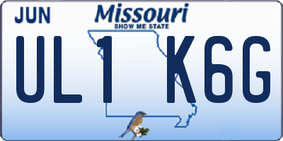 MO license plate UL1K6G