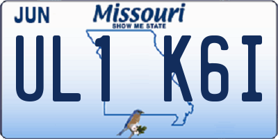 MO license plate UL1K6I