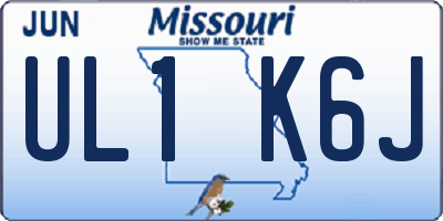 MO license plate UL1K6J
