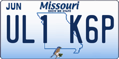 MO license plate UL1K6P