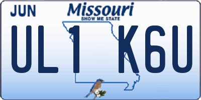 MO license plate UL1K6U