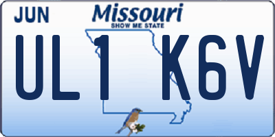 MO license plate UL1K6V