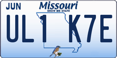 MO license plate UL1K7E