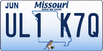 MO license plate UL1K7Q