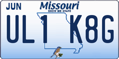 MO license plate UL1K8G