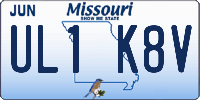 MO license plate UL1K8V