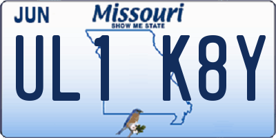 MO license plate UL1K8Y